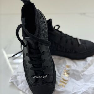 Dior Black Lace-Up Sneakers